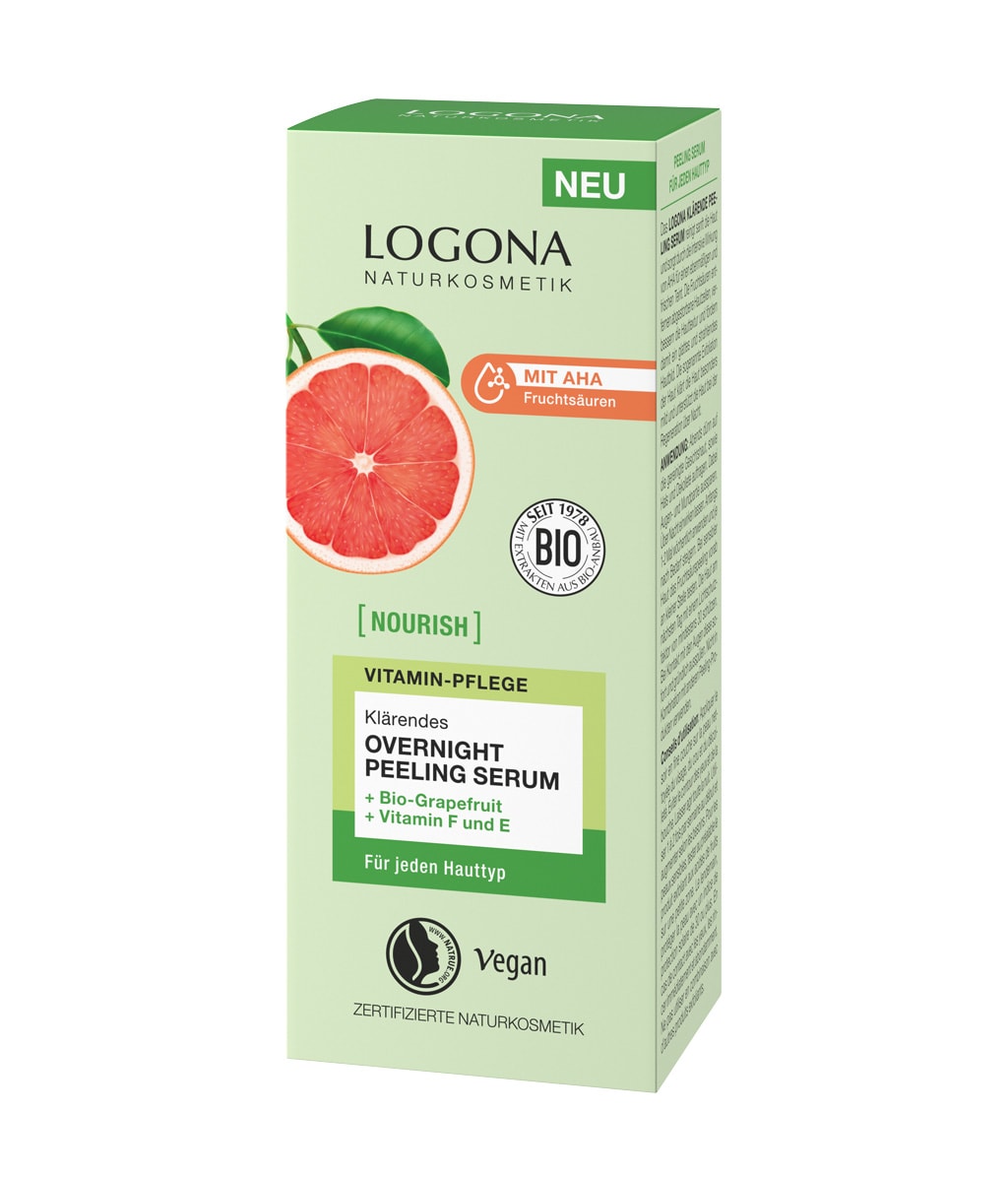 Пилинг-сыворотка для лица Logona Nourish Clarifying Overnight Exfoliating Serum, ночная, с AHA-кислотами, 50 мл — фото 3