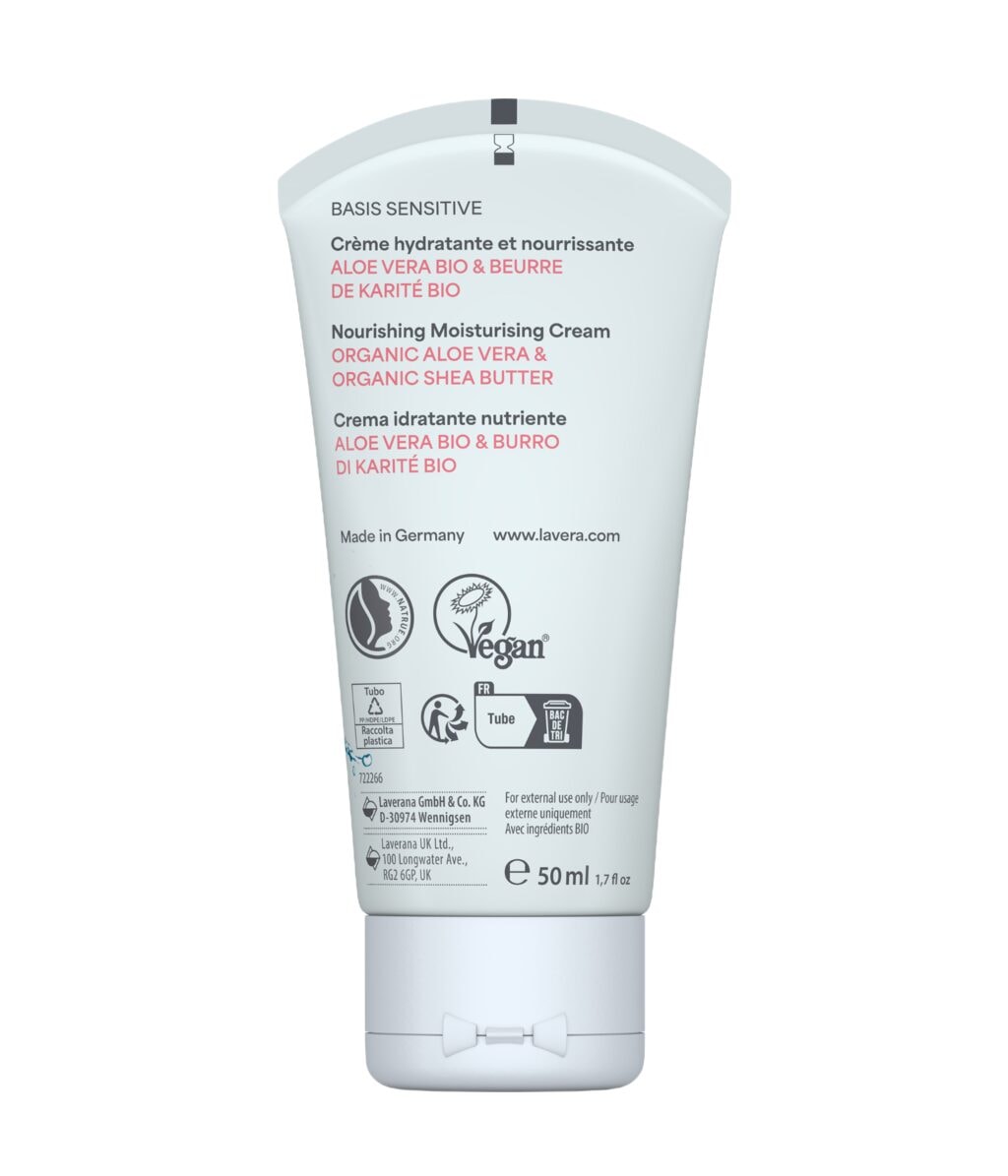 Дневной крем для лица lavera Basis Sensitiv Rich Moisturizer увлажняющий, для сухой кожи, 50 мл — фото 3