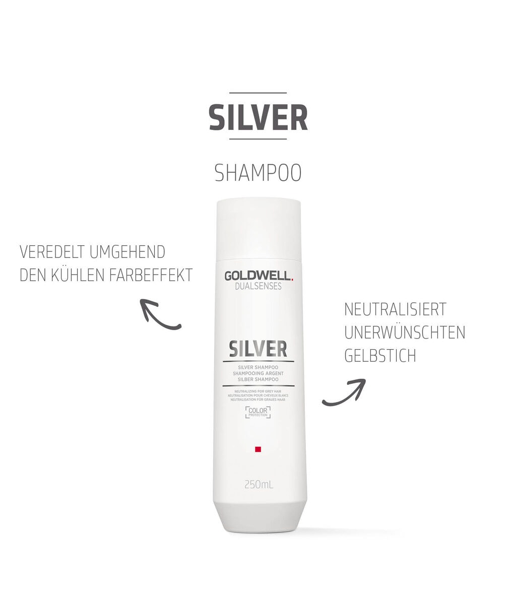 Оттеночный шампунь Goldwell Dualsenses Silver против желтизны, для седых волос и холодного блонда, 250 мл — фото 2