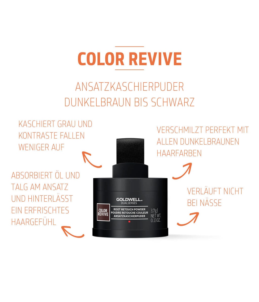 Пудра для корней Goldwell Dualsenses Color Revive Root Touch Up тонирующая, тёмно-коричневый, 3,7 г — фото 2