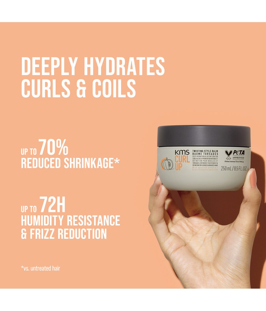 Крем для укладки KMS Curlup Twisting Style Balm увлажняющий, для кудрявых волос, 250 мл — фото 4