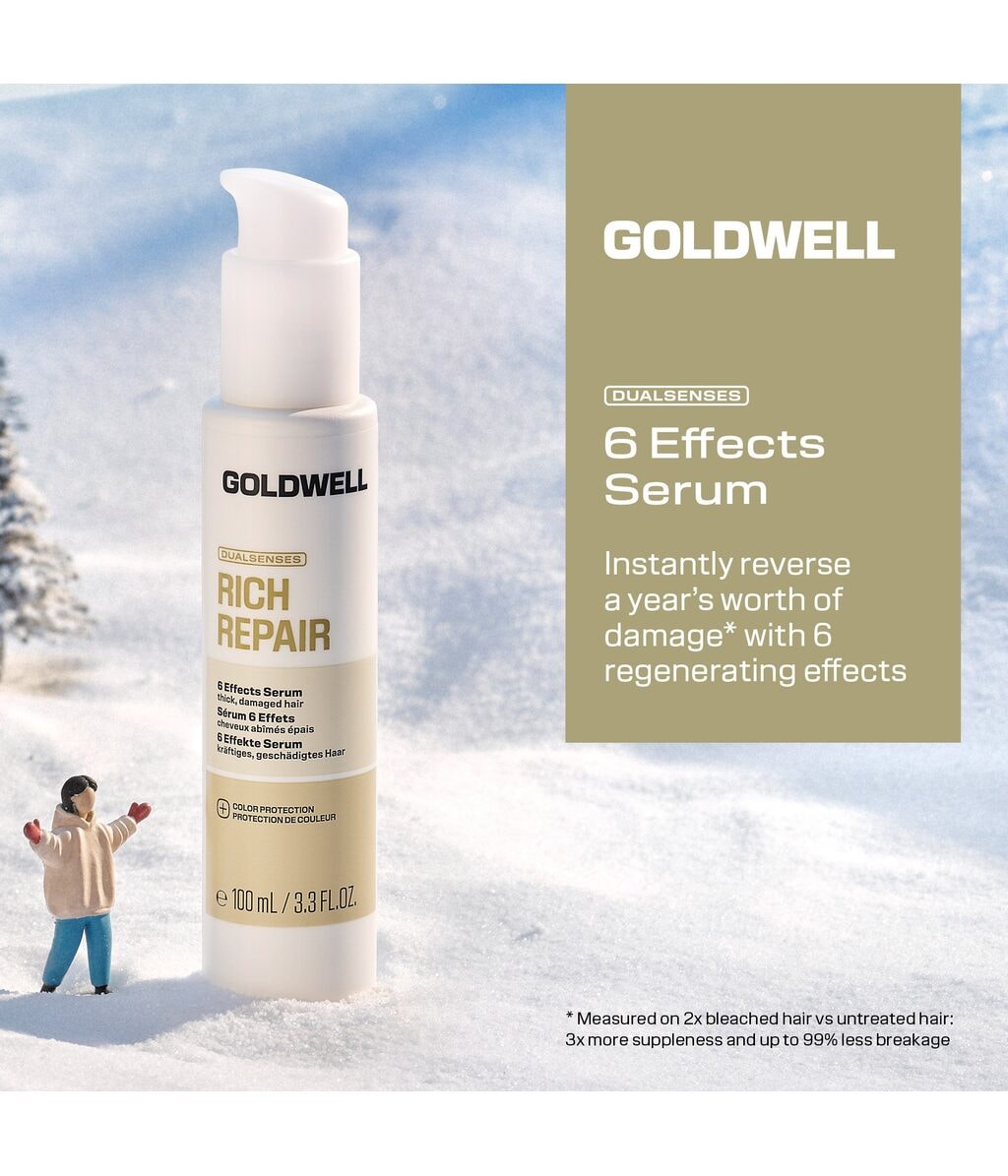 Набор: шампунь, уход и сыворотка Goldwell Dualsenses Rich Repair для повреждённых волос — фото 4
