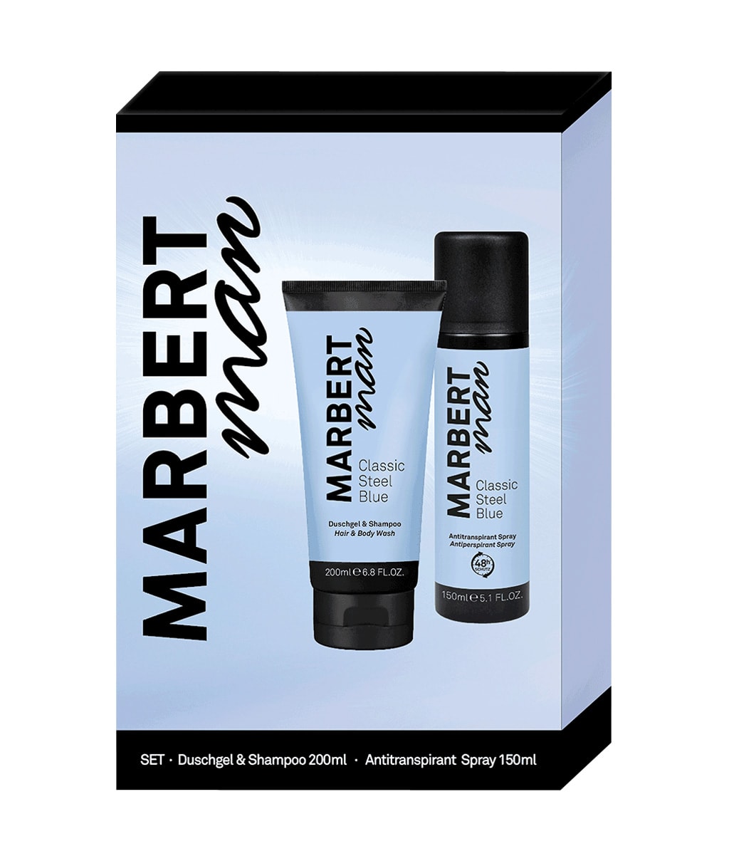 Набор для тела Marbert Man Classic Steel Blue, гель для душа и антиперспирант