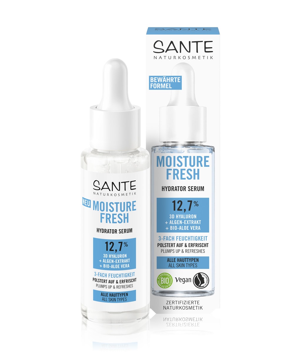 Сыворотка для лица Sante Moisture Fresh Hydrator Serum, увлажняющая, с гиалуроновой кислотой и алоэ, 30 мл — фото 2