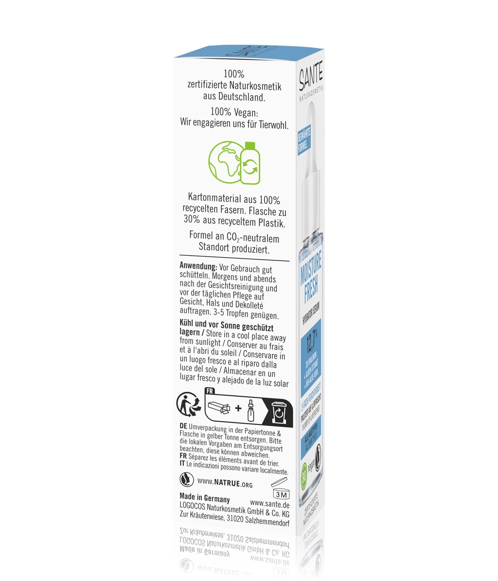 Сыворотка для лица Sante Moisture Fresh Hydrator Serum, увлажняющая, с гиалуроновой кислотой и алоэ, 30 мл — фото 6