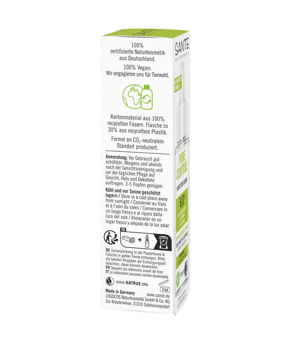 Сыворотка для лица Sante Pore Control Perfector Serum, матирующая, для комбинированной кожи, 30 мл — фото 4