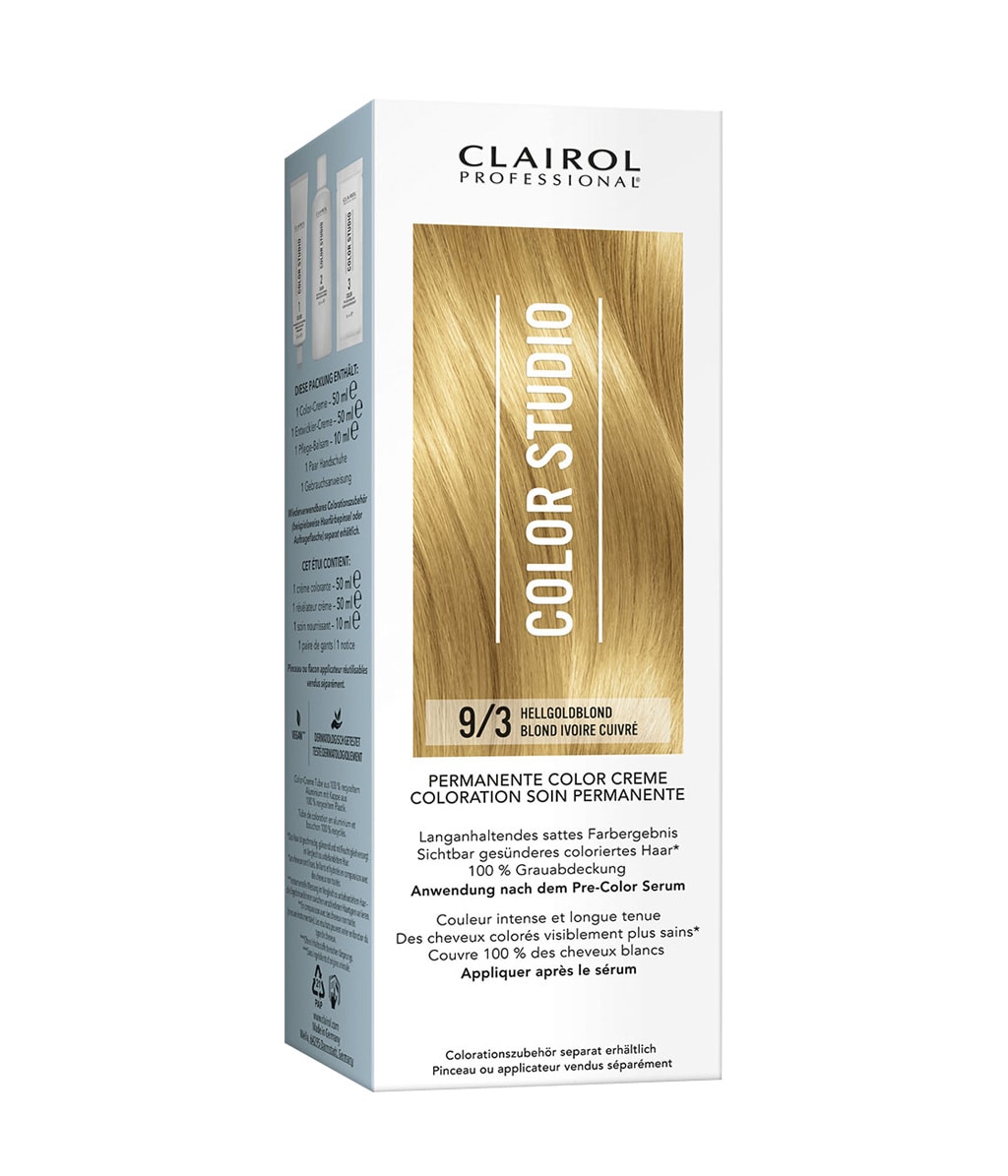 Крем-краска для волос Clairol Color Studio Permanente Color Creme, стойкая, оттенок 9/3