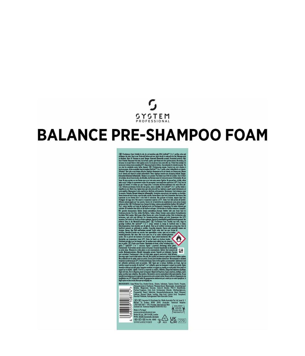 Пена перед шампунем System Professional LipidCode Balance Pre-Shampoo Foam успокаивающая, очищающая, 200 мл — фото 3