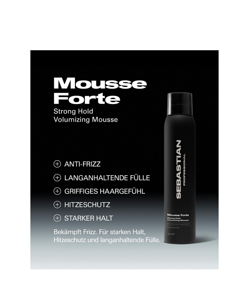 Пенка для объёма Sebastian Professional Texture Mousse Forte сильной фиксации, с термозащитой, 200 мл — фото 4