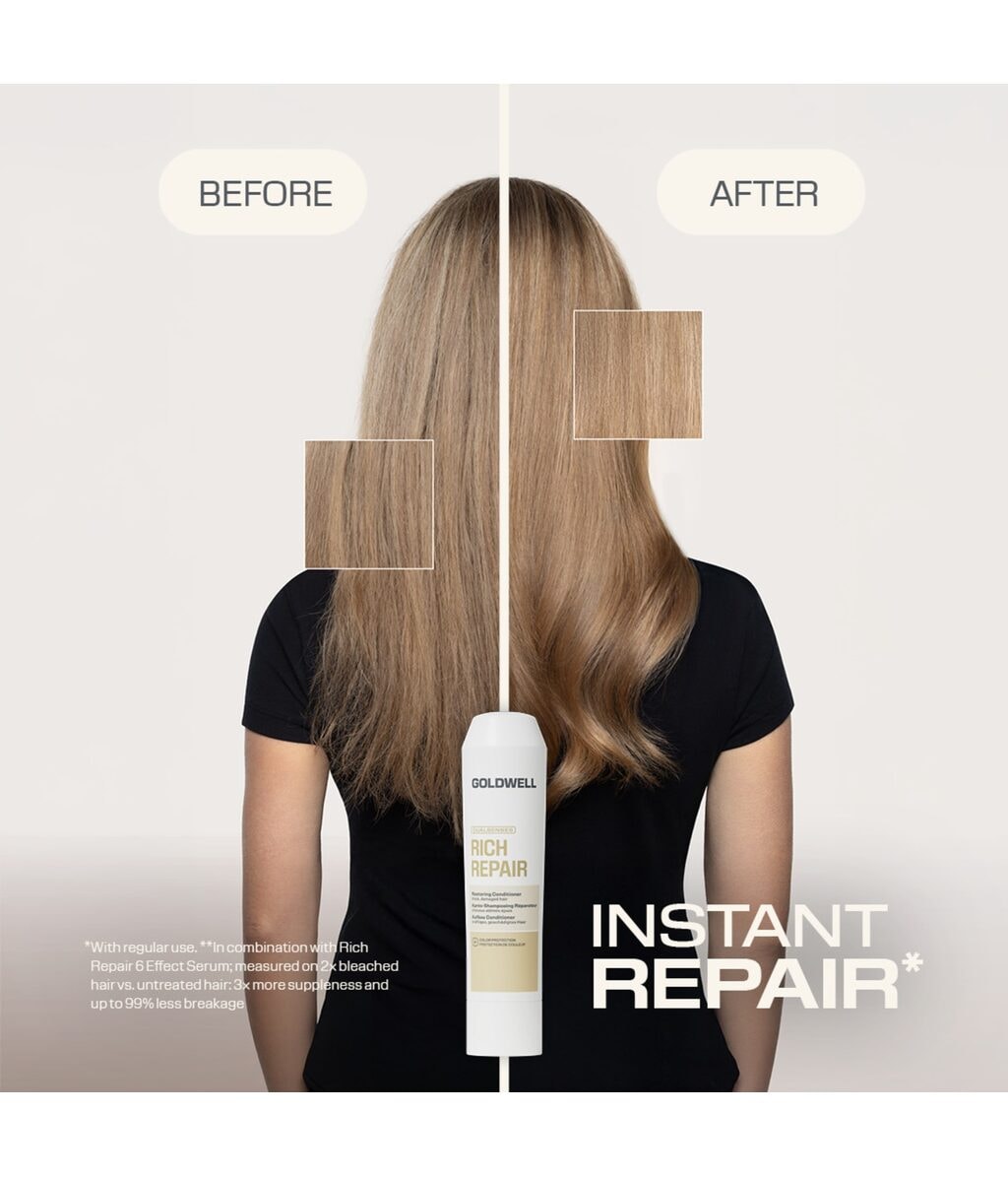 Кондиционер для волос Goldwell Dualsenses Rich Repair восстанавливающий, для сухих и повреждённых волос, 100 мл — фото 2