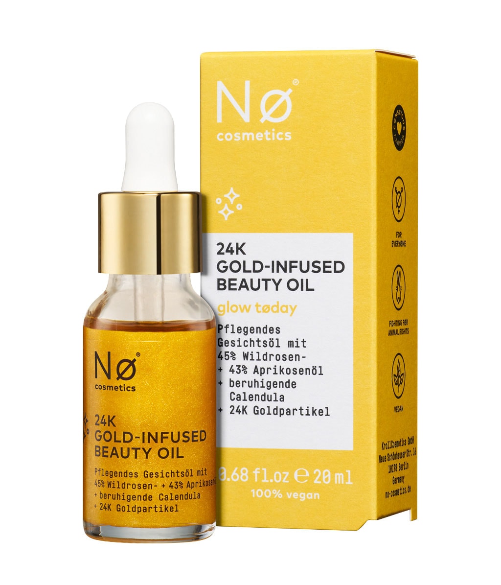 Масло для лица No Cosmetics glow today Gold-Infused Beauty Oil, с частицами золота, для сияния, 20 мл — фото 2