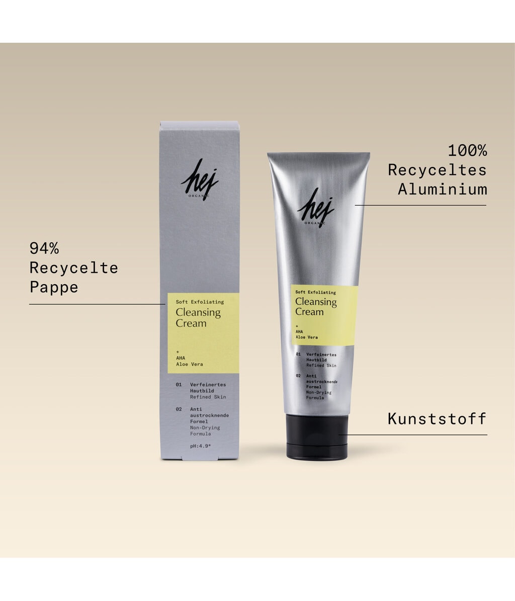 Очищающий крем для лица Hej Organic Longevity с алоэ и AHA-кислотами, 100 мл — фото 6