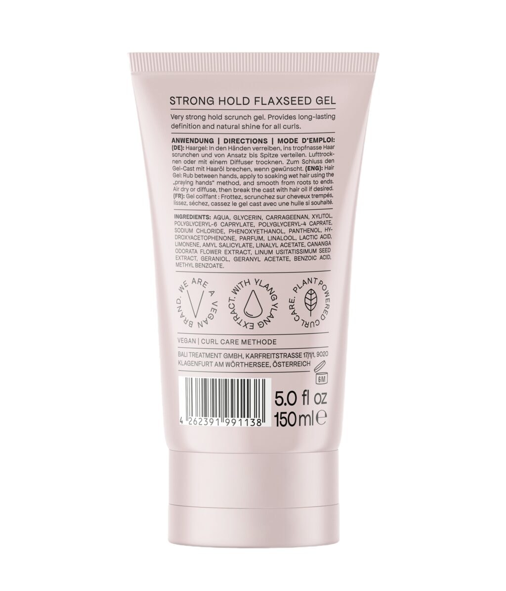 Гель для волос Bali Curls Strong Hold Flaxseed Gel, с семенем льна, очень сильной фиксации, 150 мл — фото 2