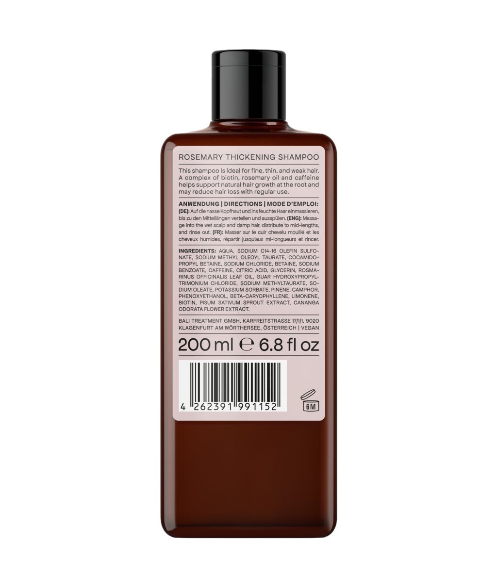 Шампунь Bali Curls Rosemary Thickening уплотняющий, с розмарином, для тонких и ослабленных волос, 200 мл — фото 2