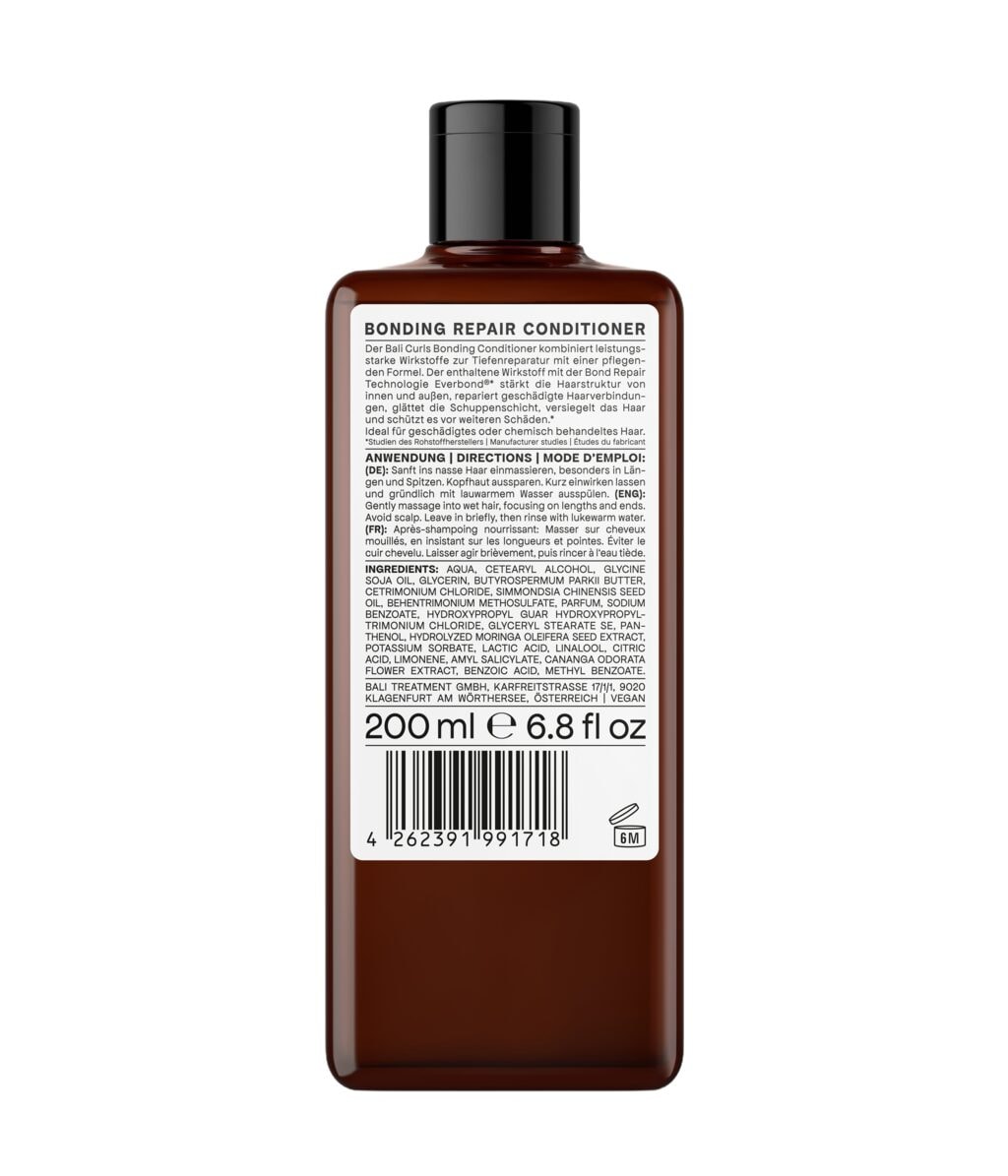 Кондиционер для волос Bali Curls Bonding Repair восстанавливающий, против пушения, для повреждённых волос, 200 мл — фото 2