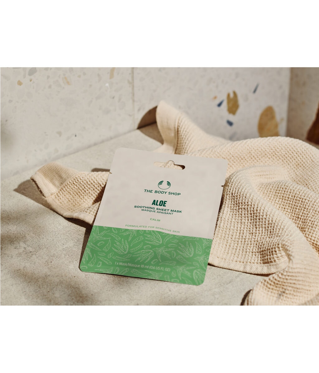 Тканевая маска для лица The Body Shop Aloe Vera Soothing Sheet Mask, успокаивающая, для чувствительной кожи, 18 мл — фото 2