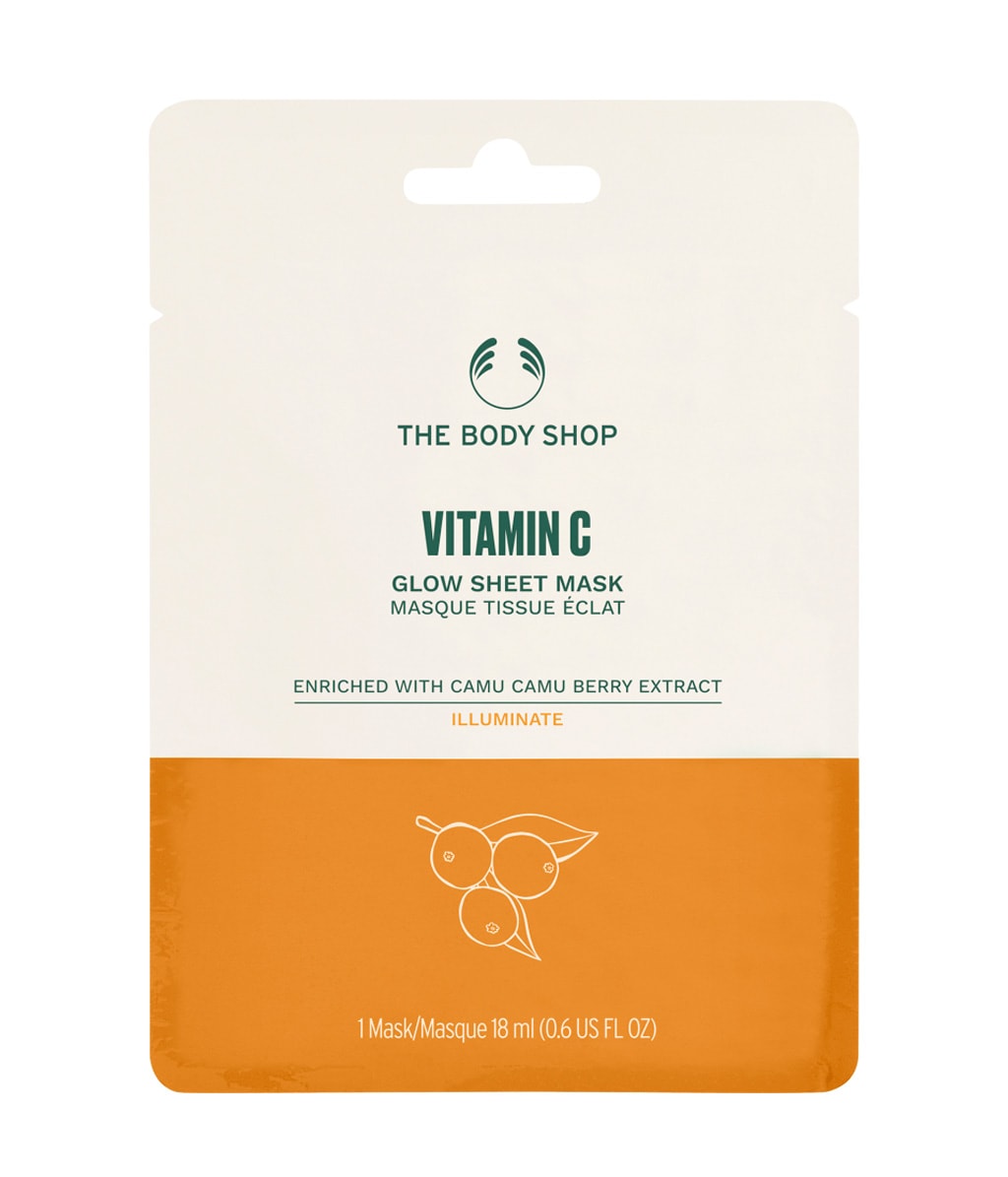 Тканевая маска для лица The Body Shop Vitamin C Glow Sheet Mask, увлажняющая, для сияния, 18 мл