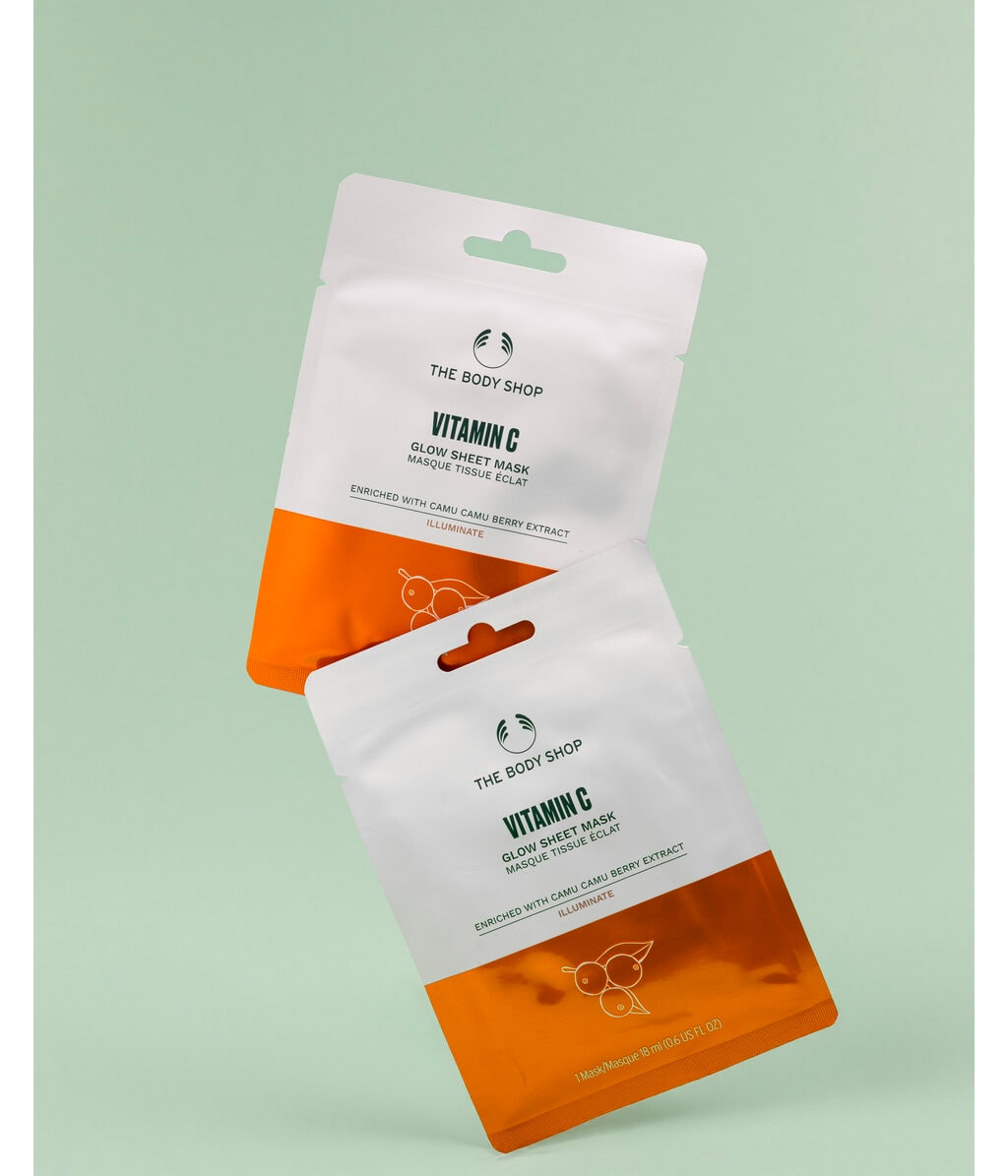 Тканевая маска для лица The Body Shop Vitamin C Glow Sheet Mask, увлажняющая, для сияния, 18 мл — фото 2