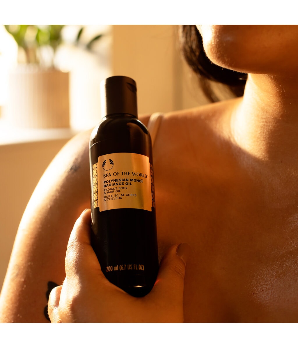 Масло для тела и волос The Body Shop Spa Of The World Polynesian Monoi Radiance Oil, придаёт сияние, 200 мл — фото 3