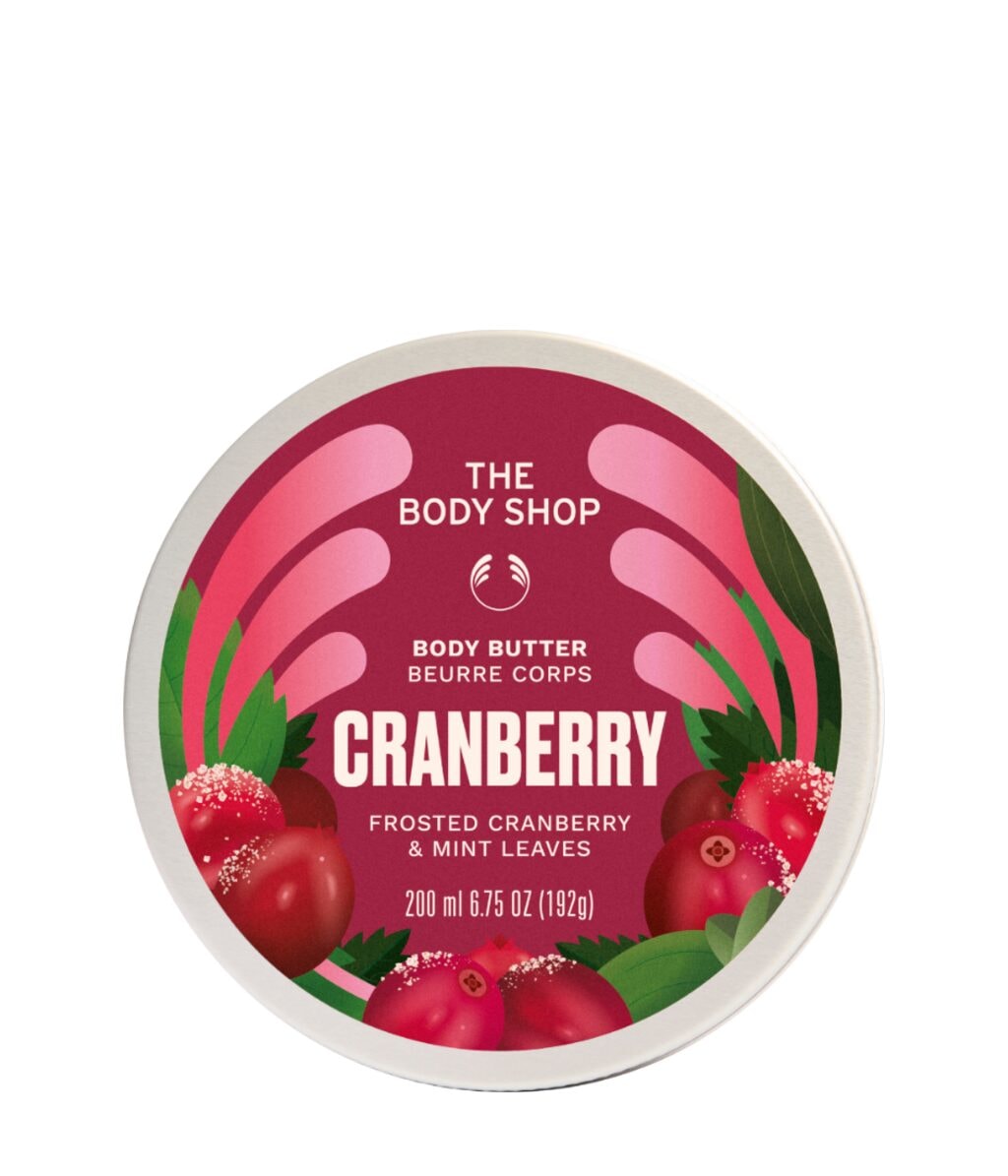 Баттер для тела The Body Shop Cranberry & Mint, увлажнение 96 часов, для сухой кожи, 200 мл