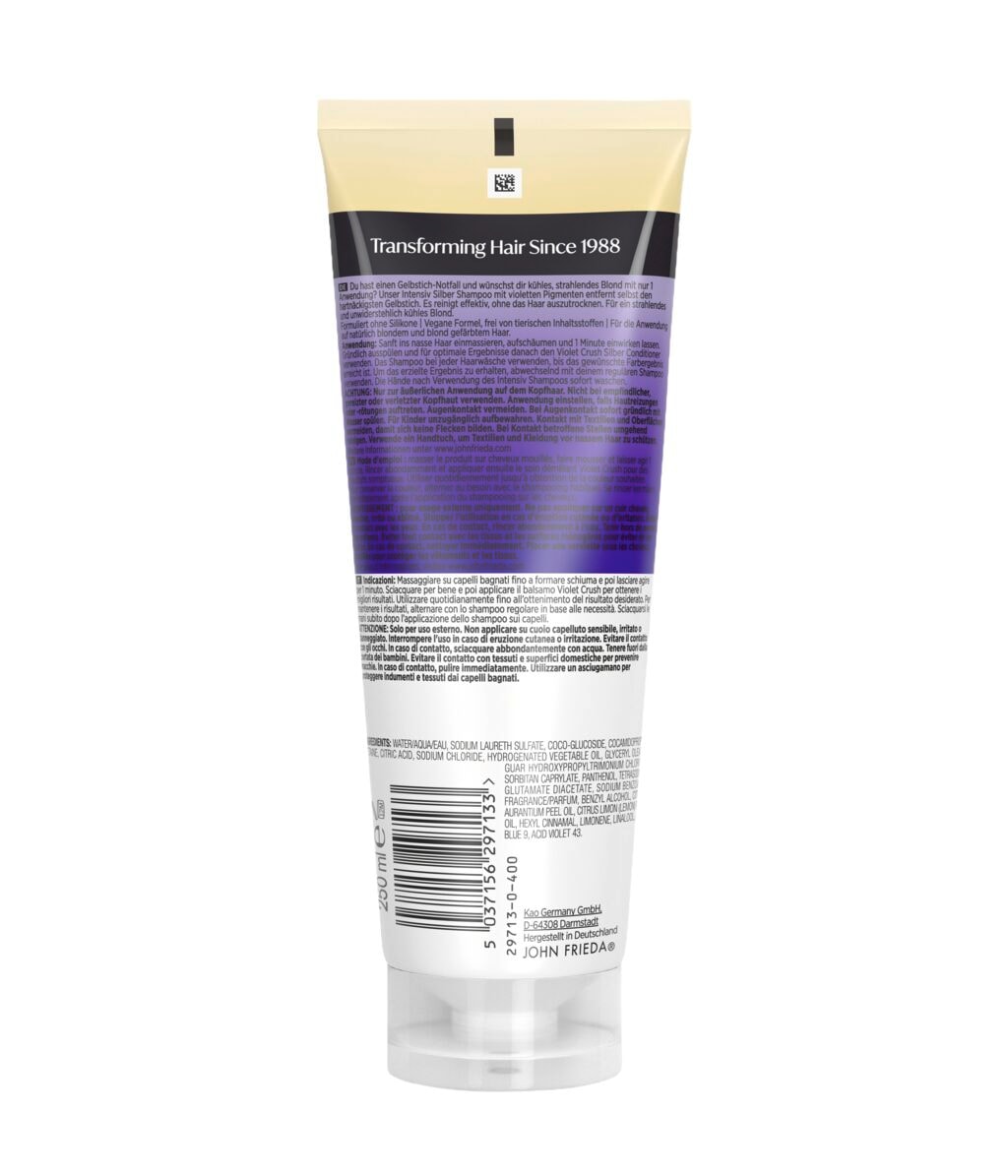 Оттеночный шампунь John Frieda Violet Crush против желтизны, для светлых волос, 250 мл — фото 2
