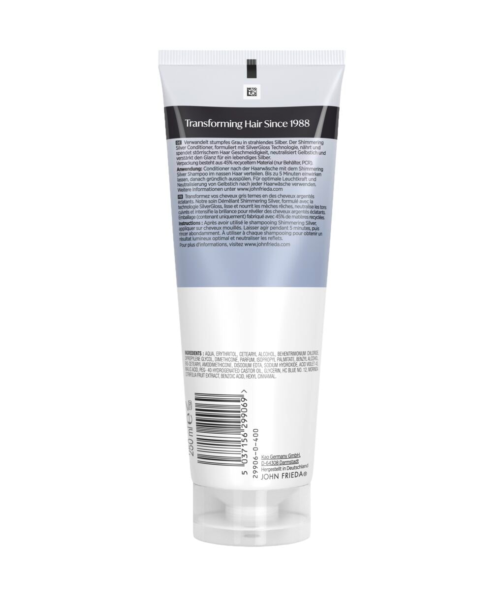 Кондиционер для волос John Frieda Shimmering Silver против желтизны, для седых волос, 250 мл — фото 2