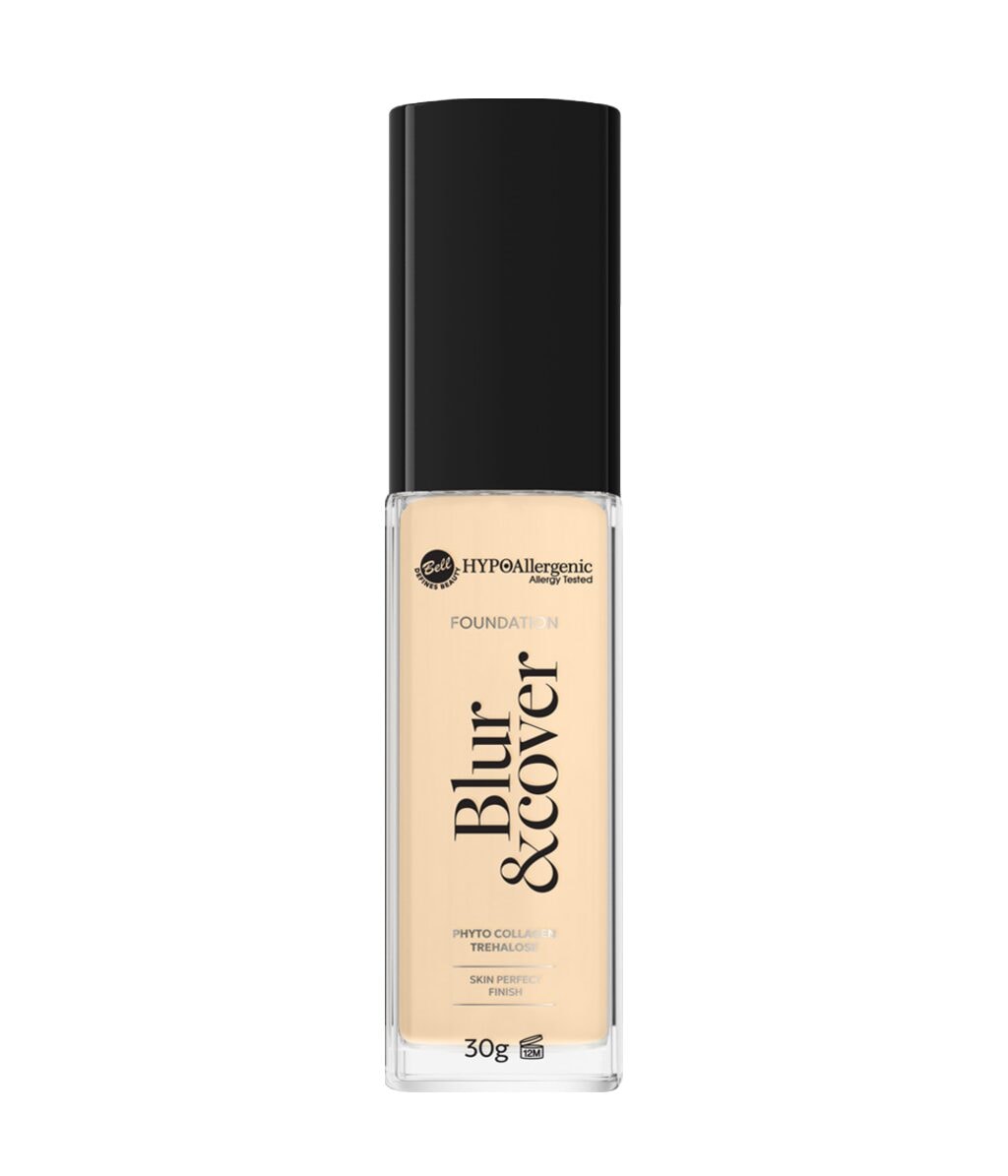Тональная основа Bell Blur & Cover Foundation плотное покрытие, с эффектом сглаживания, оттенок 01 - Ivory
