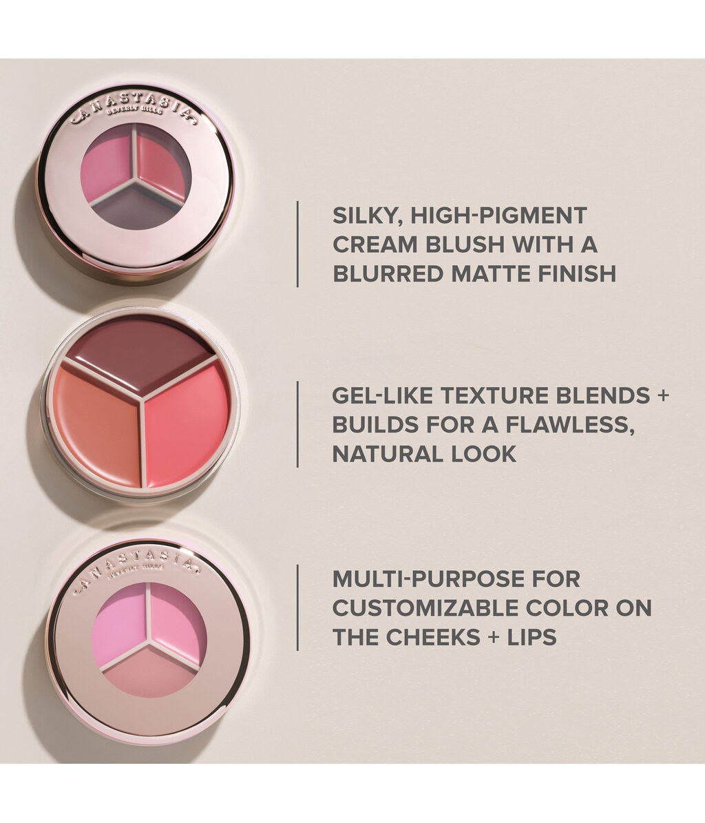 Кремовые румяна Anastasia Beverly Hills Magic Touch Blush Trio из трёх оттенков, оттенок Peach Trio, 9 г — фото 4
