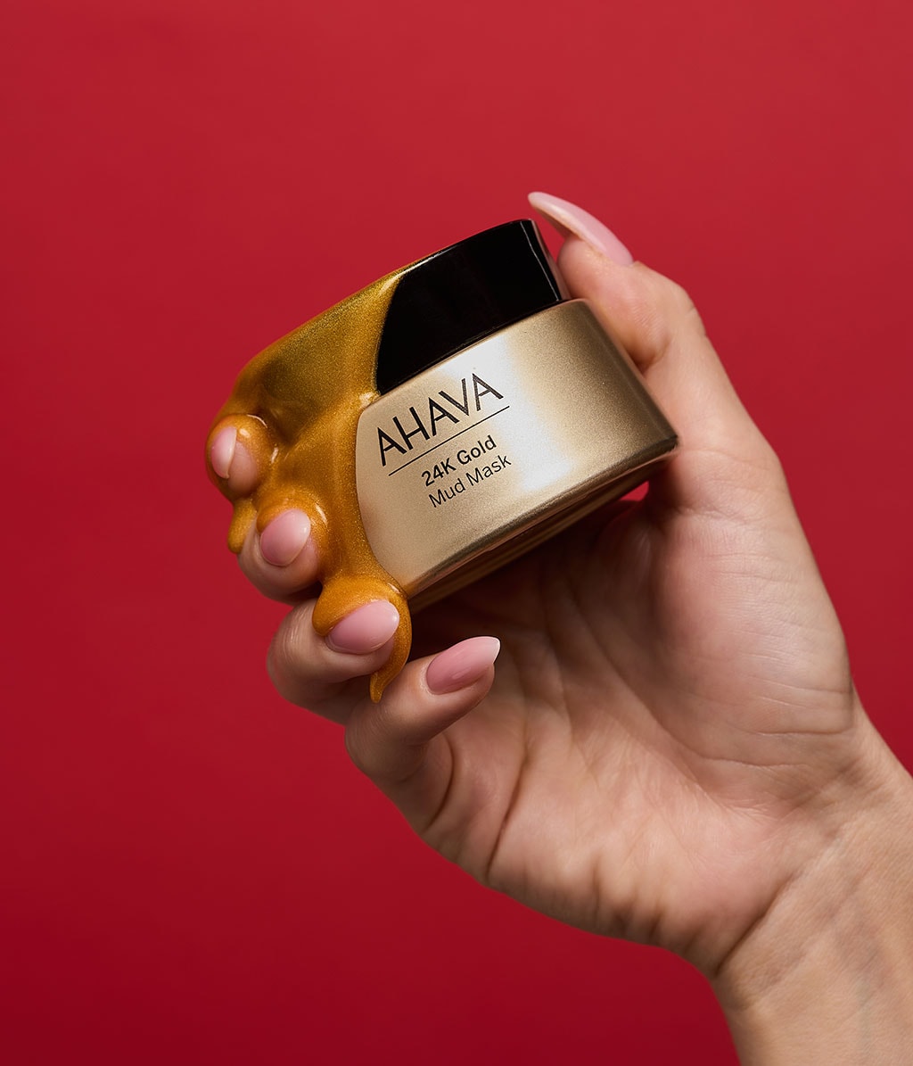 Грязевая маска для лица Ahava 24K Gold Mud Mask против морщин, с грязью Мёртвого моря и золотом, 50 мл — фото 4