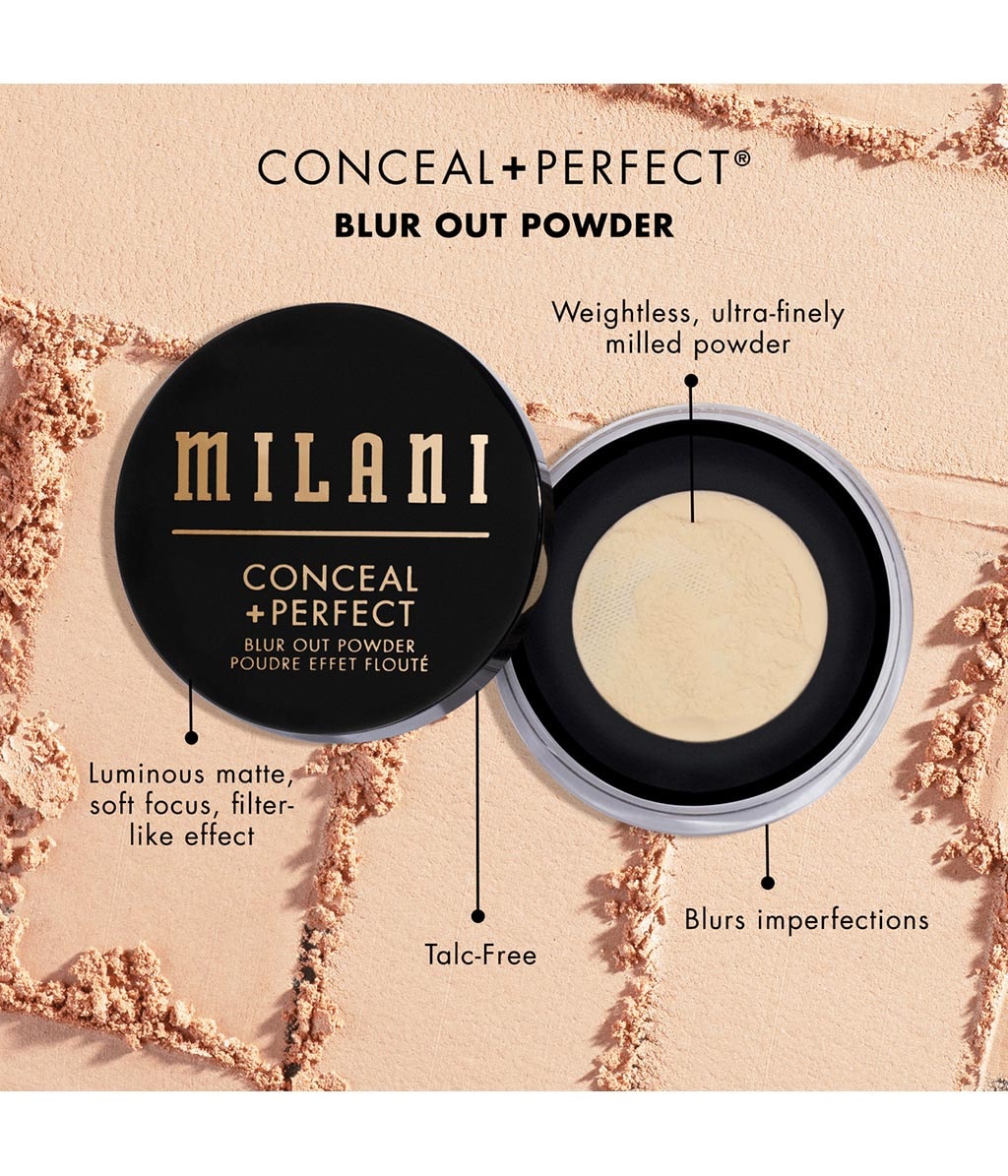 Пудра Milani Conceal + Perfect Blur Out Powder фиксирующая, оттенок 01 Translucent, 5 г — фото 3