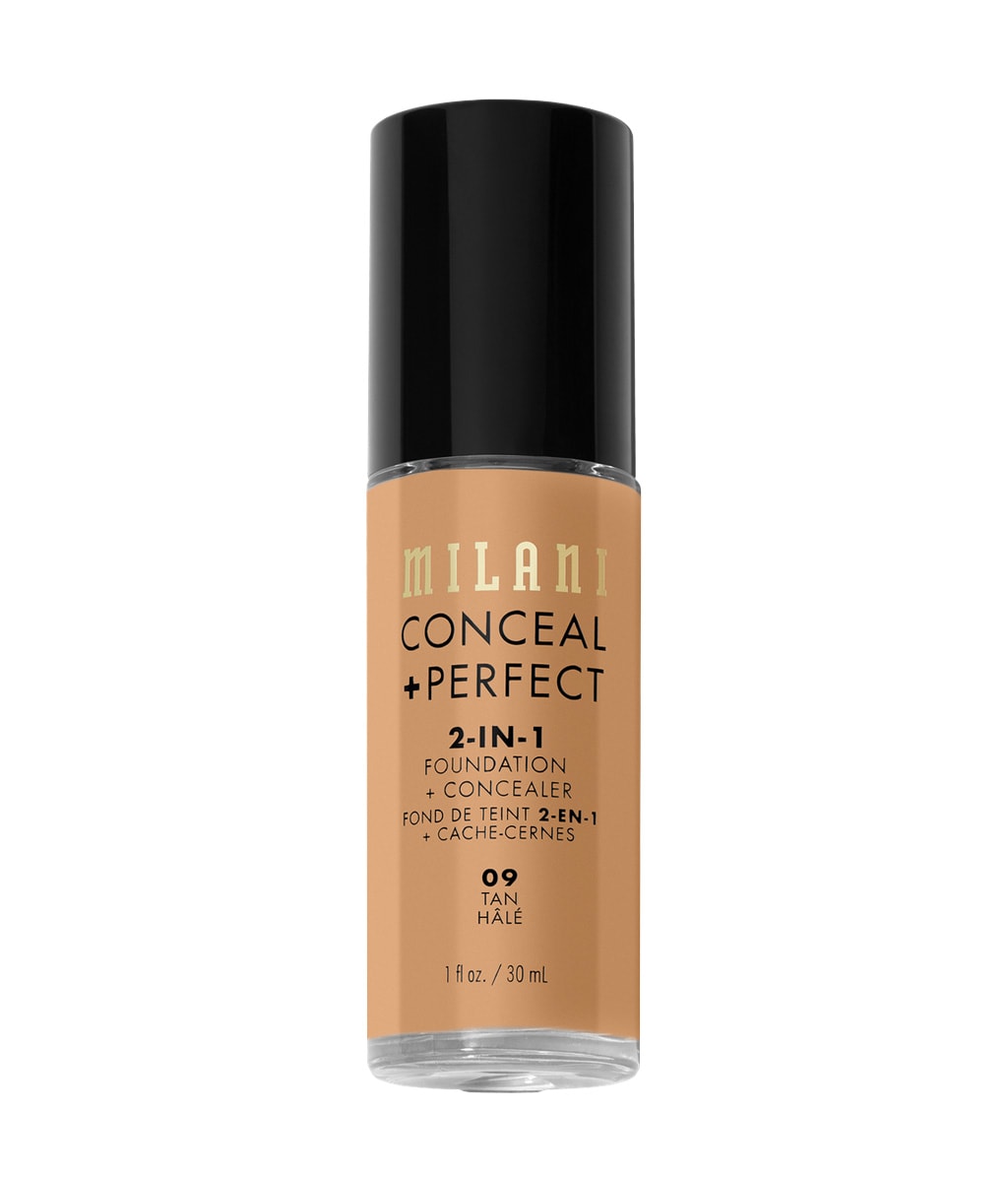 Тональная основа Milani Conceal + Perfect 2-In-1 Foundation + Concealer матовая, 2 в 1, оттенок 09 - Tan