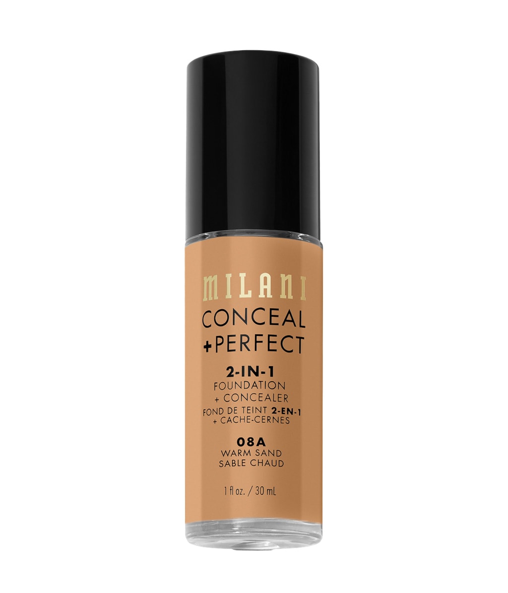 Тональная основа Milani Conceal + Perfect 2-In-1 Foundation + Concealer матовая, 2 в 1, оттенок 08A - Warm Sand