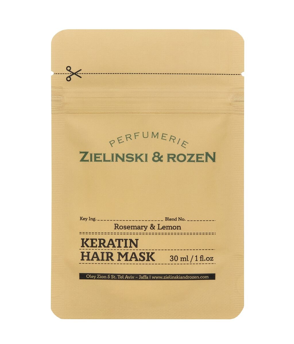 Маска для волос Zielinski & Rozen Rosemary & Lemon Keratin с кератином, для блеска, 30 мл