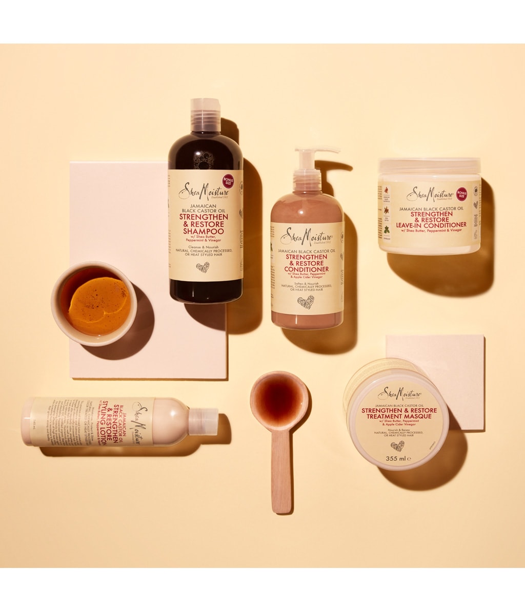 Несмываемый кондиционер Shea Moisture Jamaican Black Castor Oil укрепляющий, восстанавливающий, 431 мл — фото 4