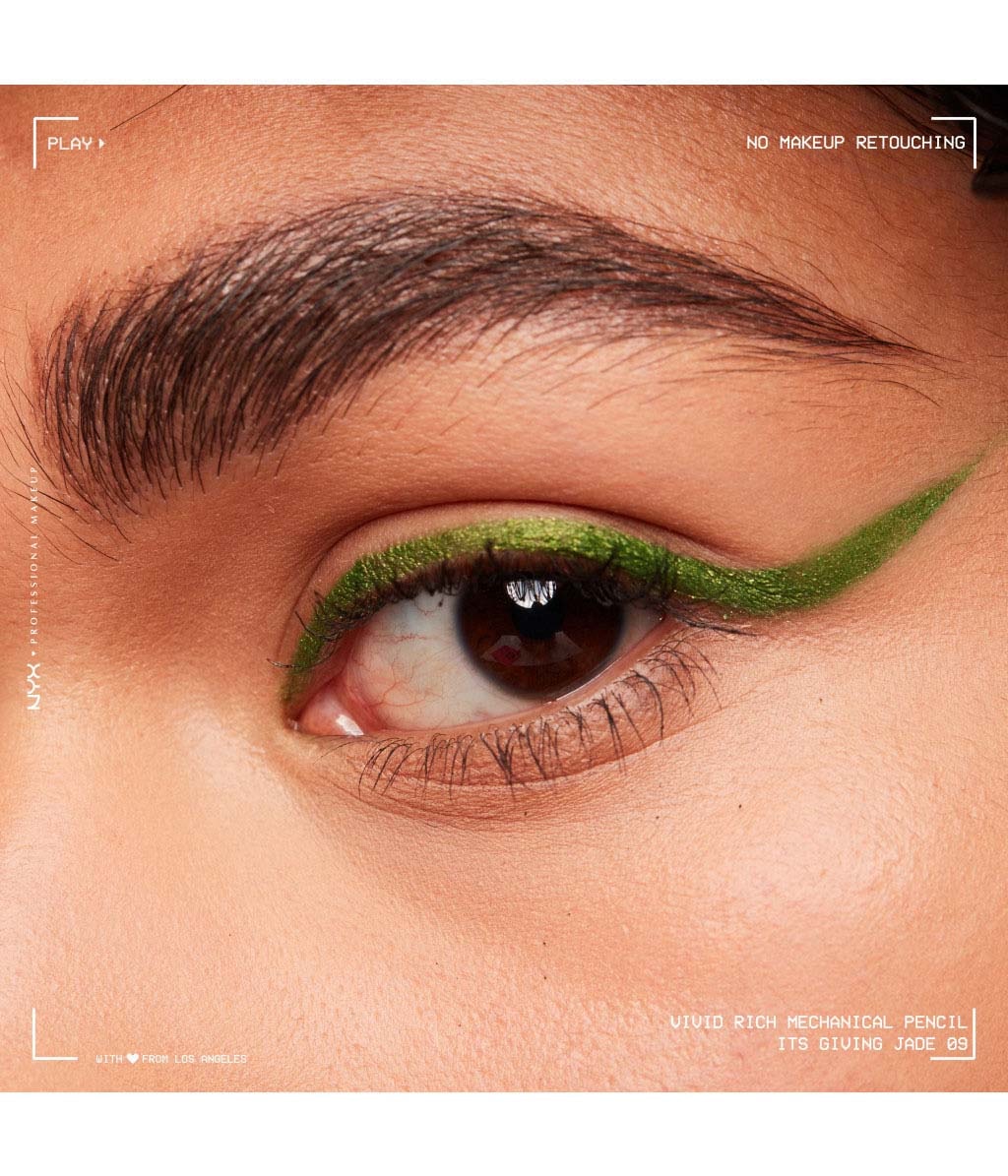 Карандаш для глаз NYX Professional Makeup Vivid Rich Mechanical Liner водостойкий, оттенок 09 It's Giving Jade, 0,28 г — фото 4