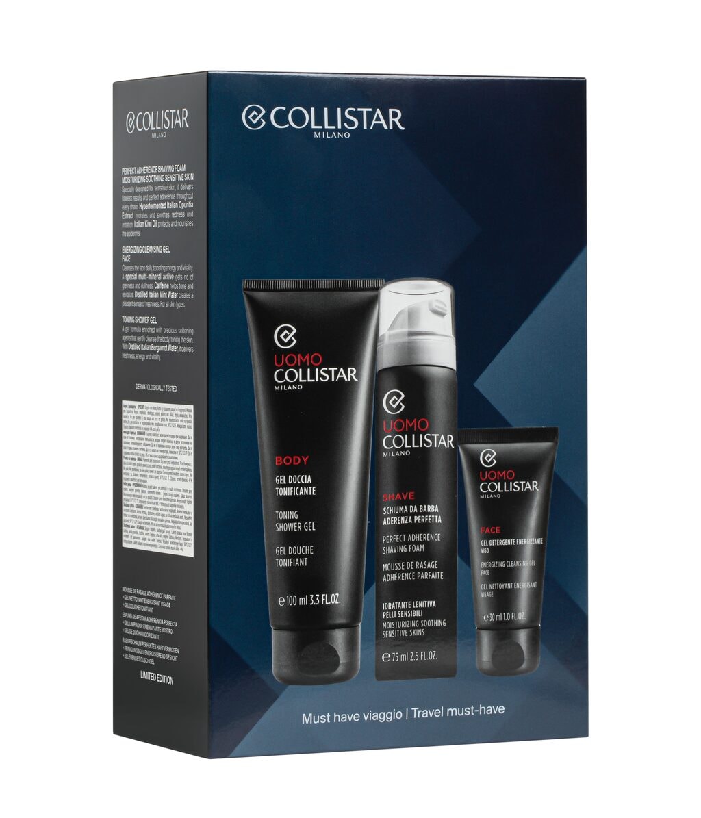 Дорожный набор Collistar Man Travel Must-Have пена для бритья, гель для умывания и гель для душа, 205 мл — фото 3