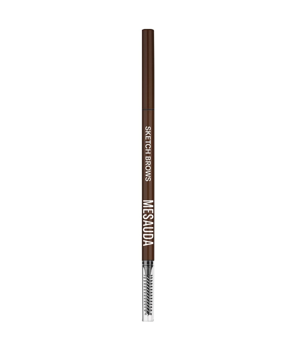 Карандаш для бровей Mesauda Beauty Sketch Brows водостойкий, автоматический, оттенок Dark, 0,09 г — фото 2