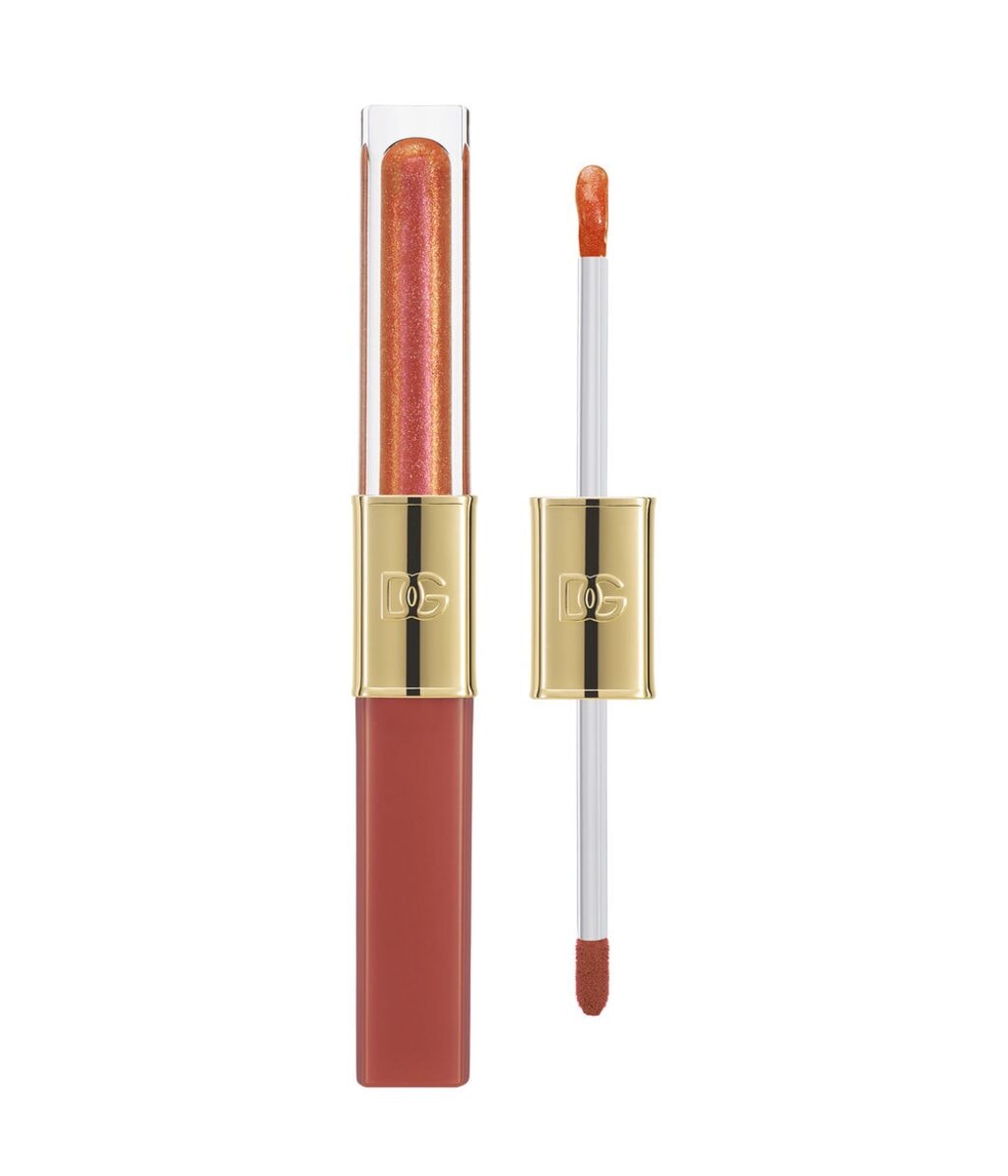 Тинт для губ Dolce & Gabbana Make it Double Lip Tint & Gloss Duo, двусторонний с блеском, оттенок 01 Orange Squeeze, 4 мл
