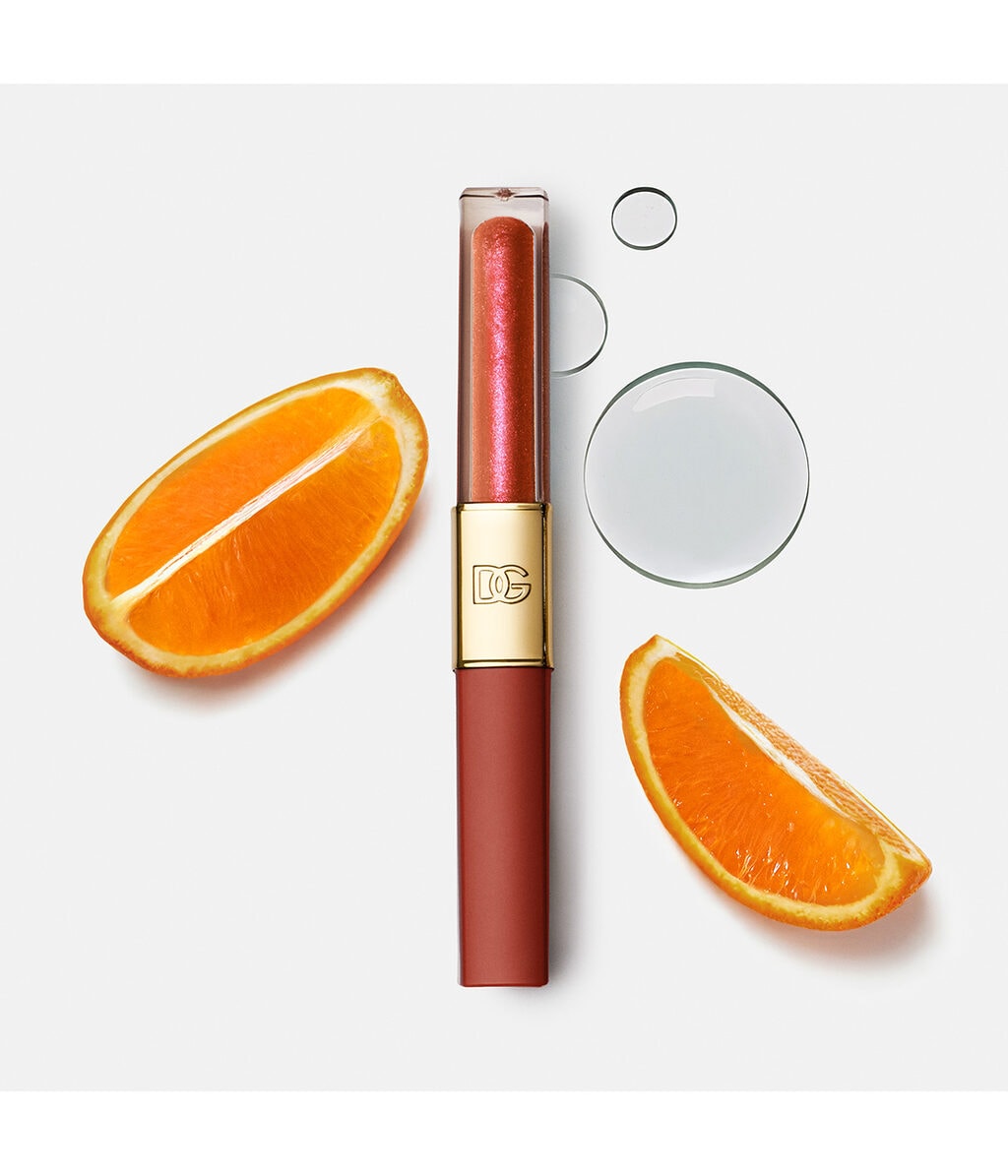 Тинт для губ Dolce & Gabbana Make it Double Lip Tint & Gloss Duo, двусторонний с блеском, оттенок 01 Orange Squeeze, 4 мл — фото 6