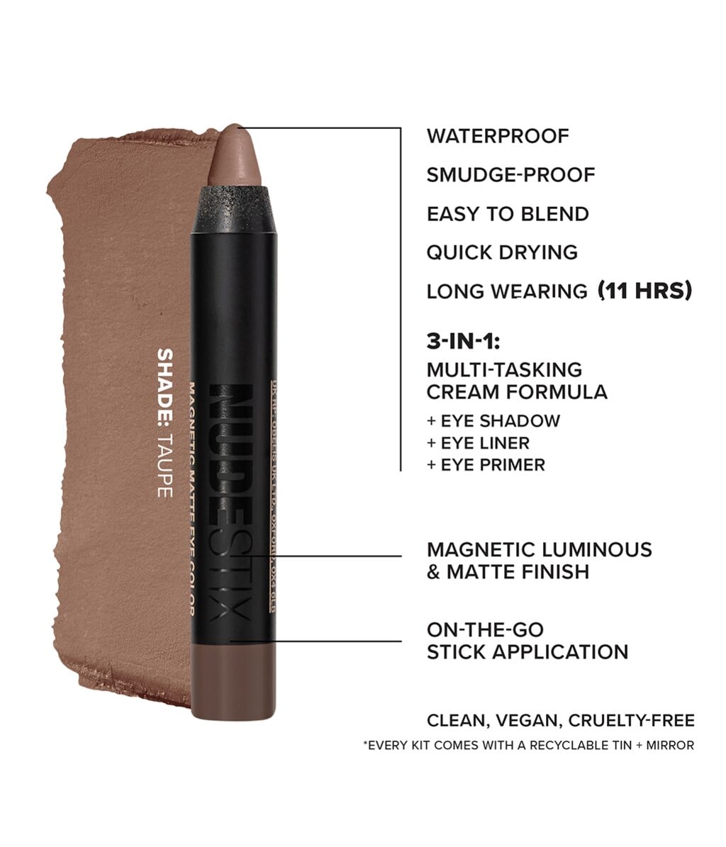 Набор для макияжа глаз Nudestix Bright Nude Eyes Mini Kit, 3 карандаша, сияющие и матовые — фото 3