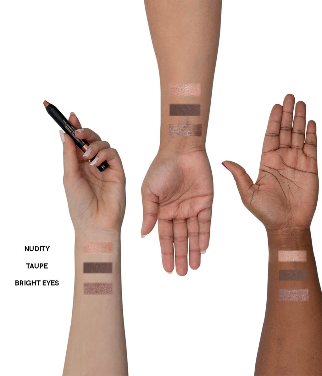 Набор для макияжа глаз Nudestix Bright Nude Eyes Mini Kit, 3 карандаша, сияющие и матовые — фото 6