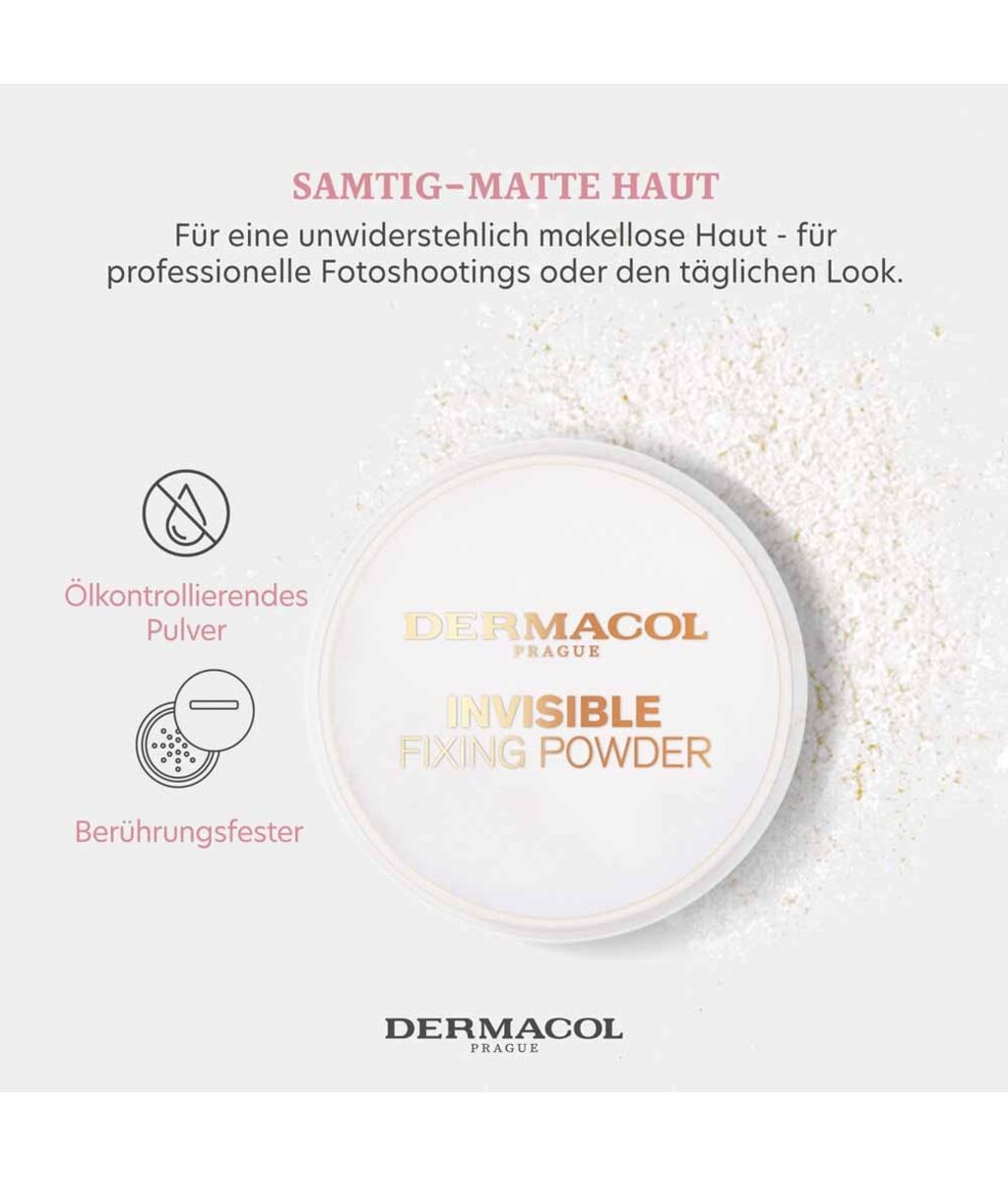 Рассыпчатая пудра Dermacol Invisible Fixing Powder фиксирующая, прозрачная, оттенок White, 13 г — фото 4