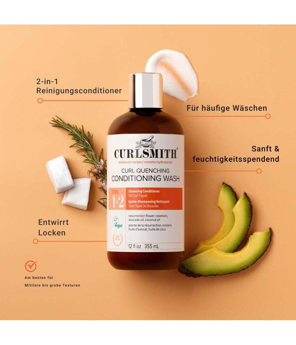 Очищающий кондиционер Curlsmith Curl Quenching Conditioning Wash увлажняющий, для вьющихся волос, 355 мл — фото 3
