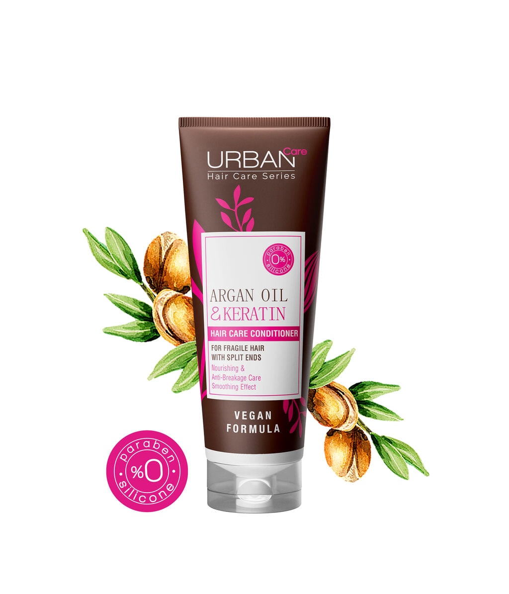 Кондиционер для волос Urban Care Arganoil & Keratin восстанавливающий, укрепляющий, для ломких и повреждённых волос, 250 мл — фото 2