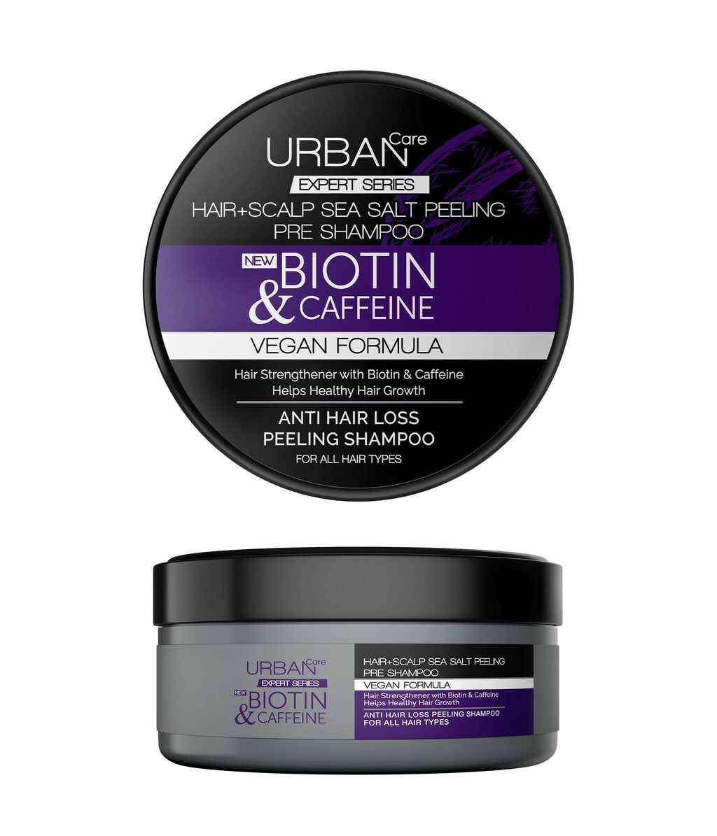 Шампунь-пилинг Urban Care Expert Biotin & Caffein Sea Salt с морской солью, против выпадения волос, 200 мл