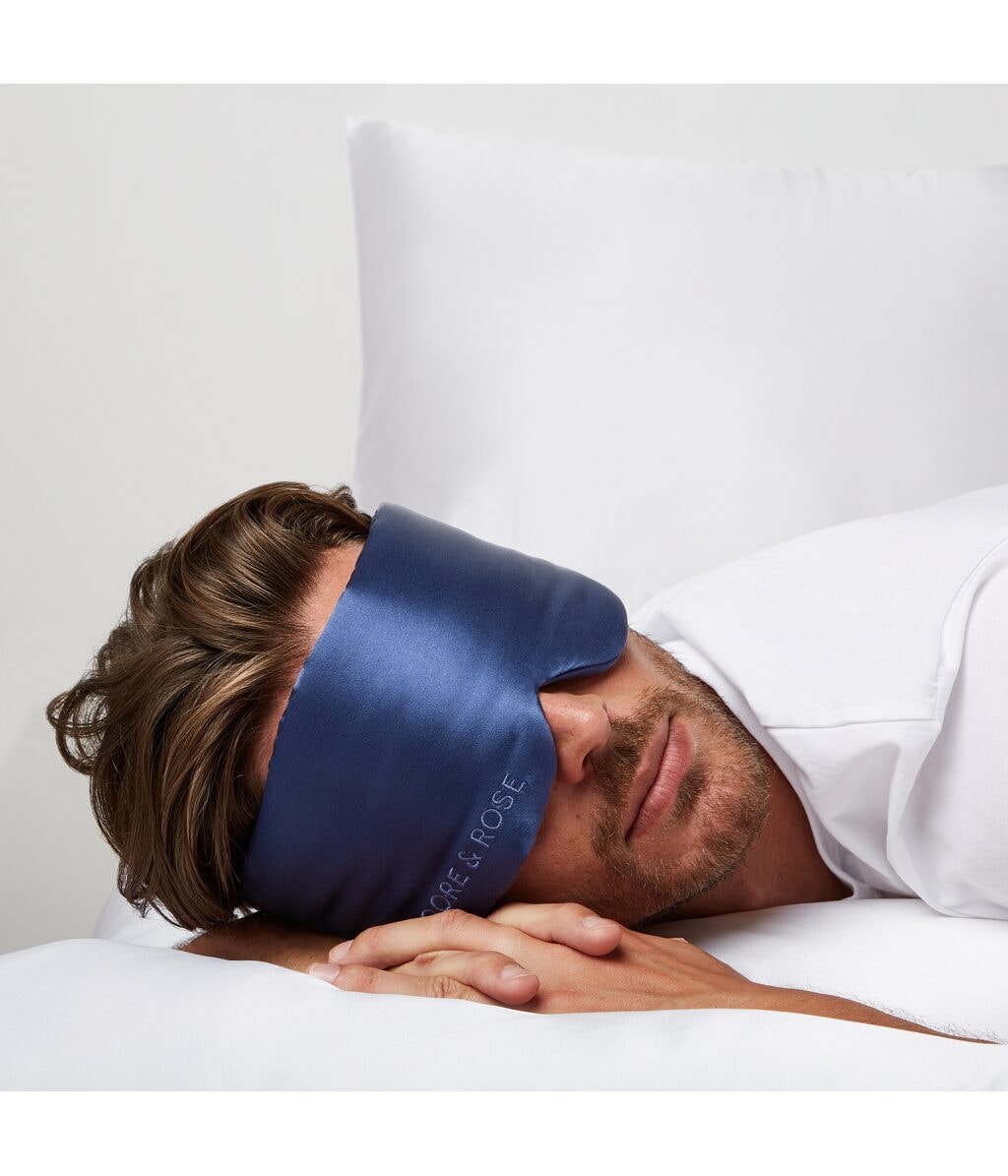 Шёлковая маска для сна Dore & Rose Deep Sleep Mask Dark Blue, 1 шт — фото 3