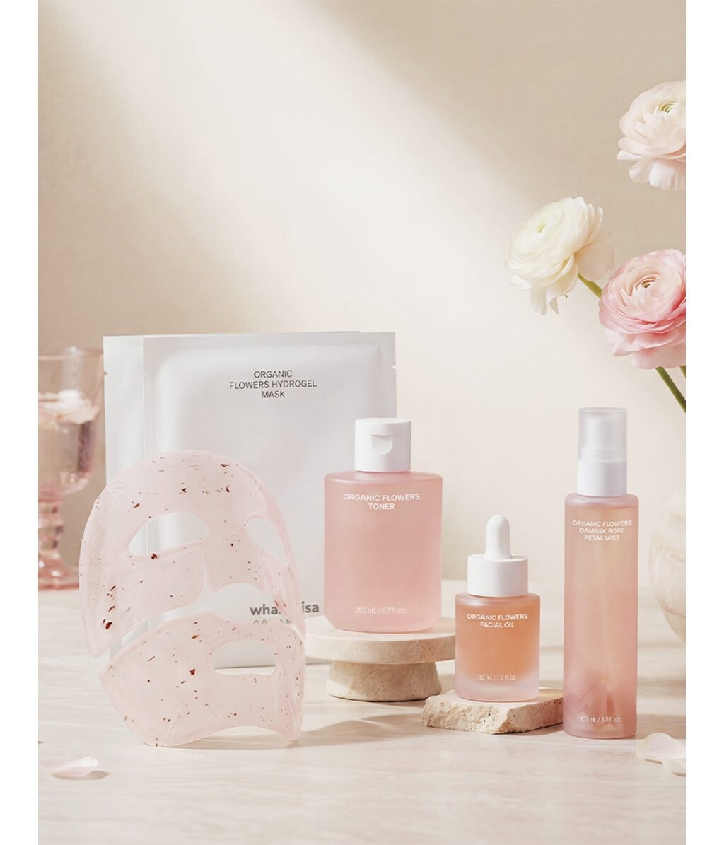 Гидрогелевые маски для лица Whamisa Organic Flowers Hydrogel Mask Deep Rich, увлажняющие, для сухой и чувствительной кожи, 5 шт — фото 5