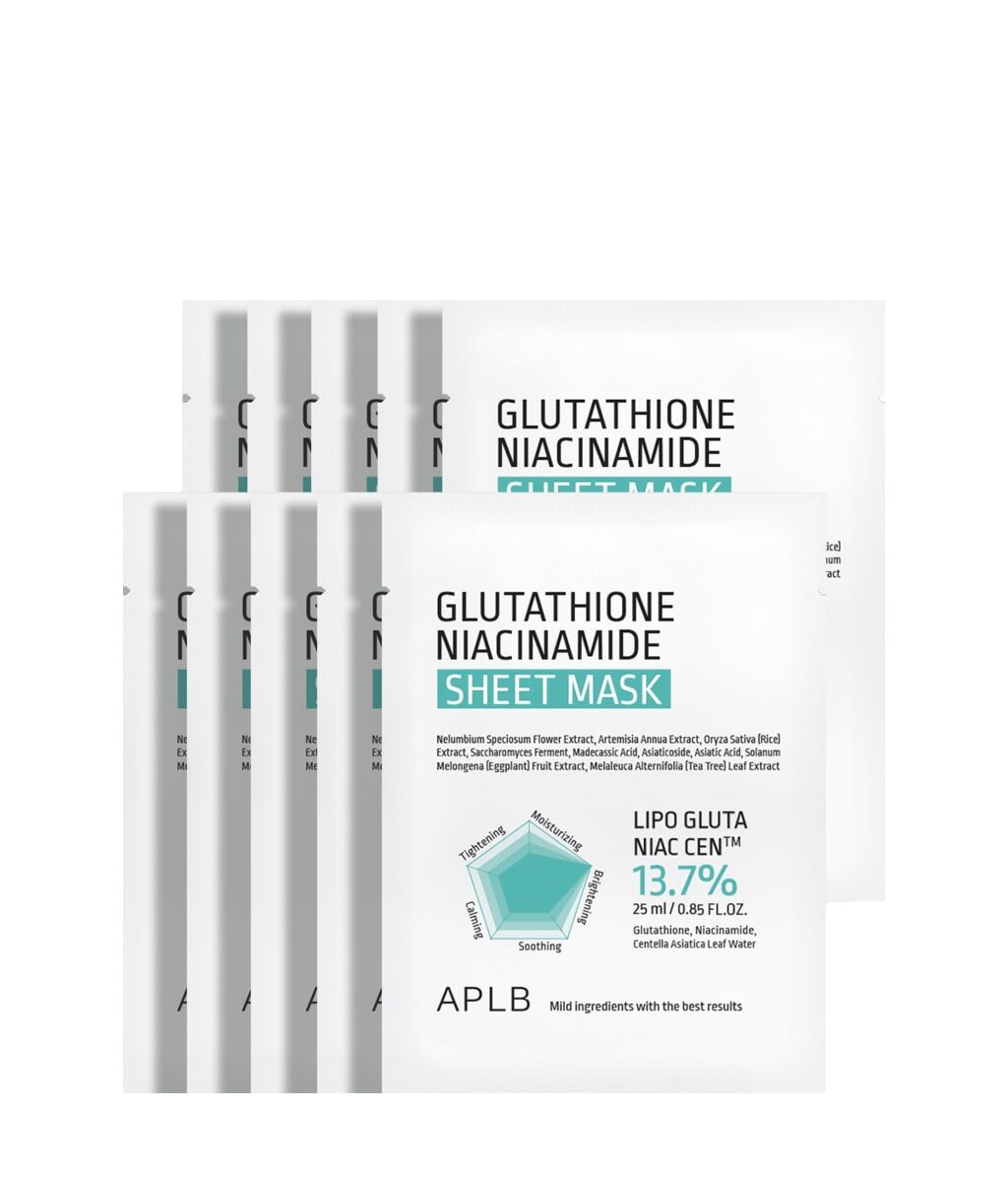 Тканевая маска для лица APLB Glutathione Niacinamide Sheet Mask осветляющая, для кожи с пигментацией, 25 мл