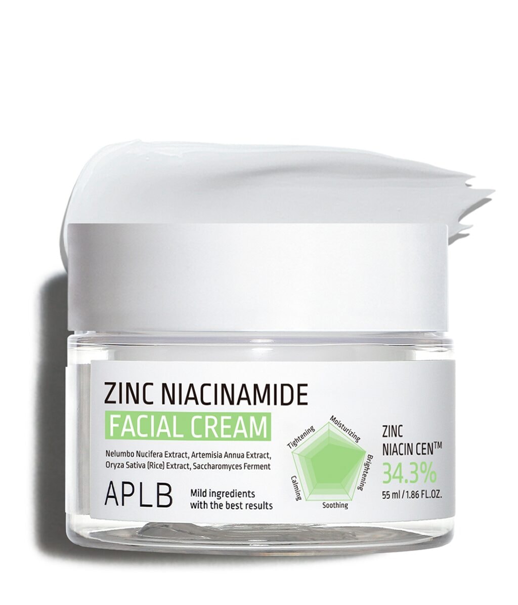 Крем для лица APLB Zinc Niacinamide Facial Cream увлажняющий, с цинком и ниацинамидом, для жирной и проблемной кожи, 55 мл — фото 2