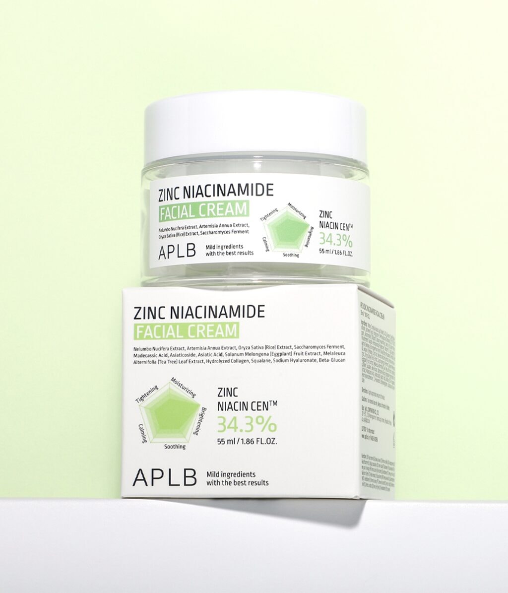 Крем для лица APLB Zinc Niacinamide Facial Cream увлажняющий, с цинком и ниацинамидом, для жирной и проблемной кожи, 55 мл — фото 3